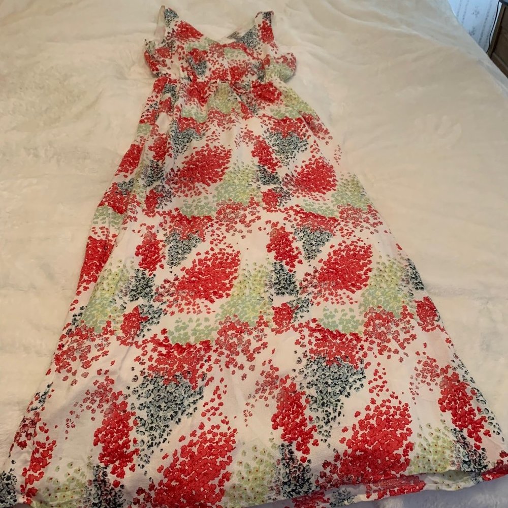 Lucky Brand Abstract Floral Maxi Sundress Size XS